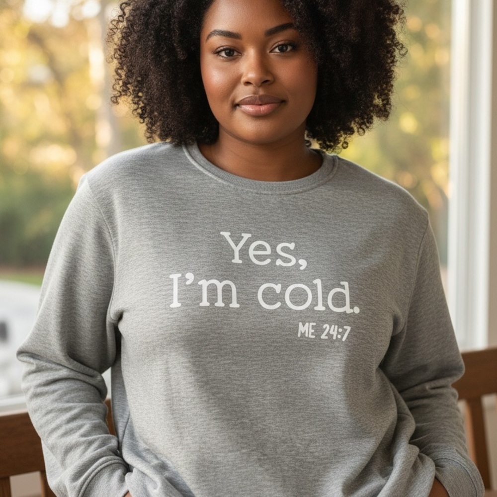 Gray Sweatshirt with White Text